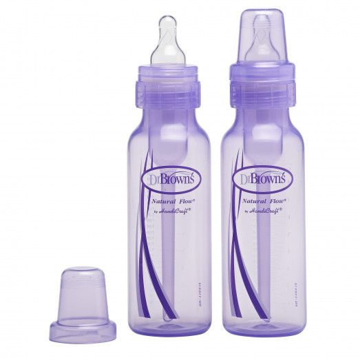 Dr. Brown's 8 oz / 250 ml PP Standard Baby Bottle - Purple 2-Pack