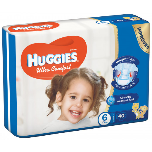 Huggies Jumbo Size (6) 15-30 kg, 40 Diapers