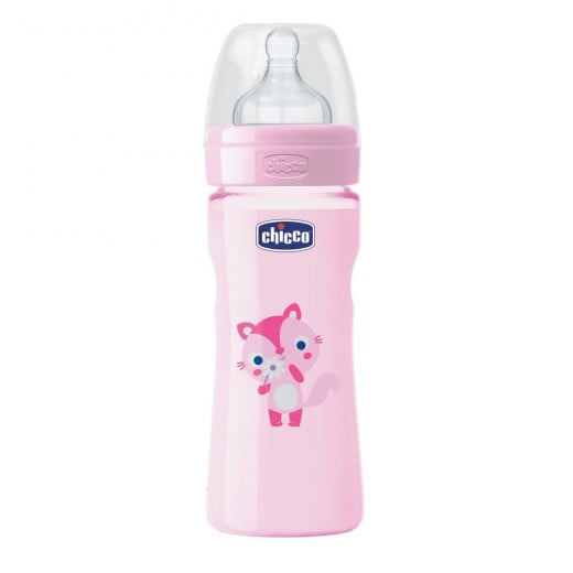 Chicco - Well-Being Bottle 330ml- Silicone (Cat)