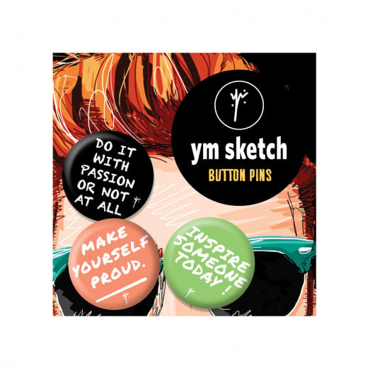 3 Ymsketch Button Pin - 3