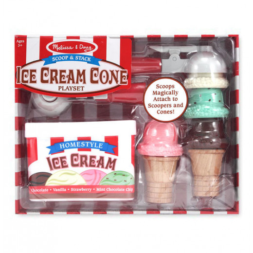 melissa & doug Scoop & Stack Ice Cream Cone Playset
