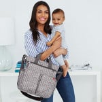 Skip Hop Duo Signature Carry All Travel Diaper Bag Tote with Multipockets, One Size, Grey Feather