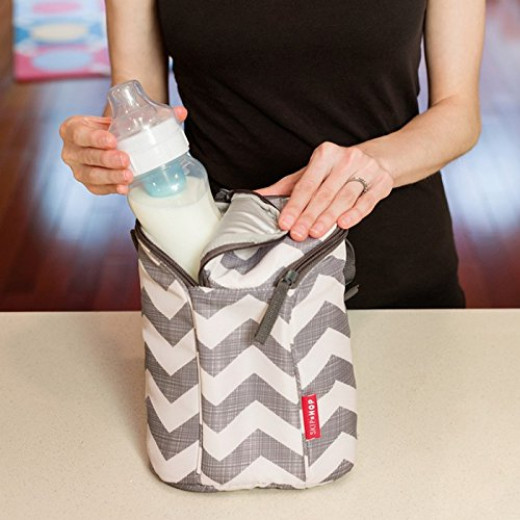 Skip Hop Grab-and-Go Insulated Double Bottle Bag, Chevron