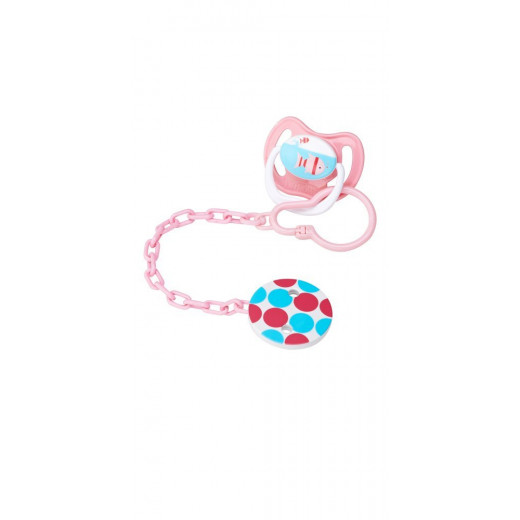 Dr. Brown's Pacifier Teether/Clip - All Plastic - Baby Pink
