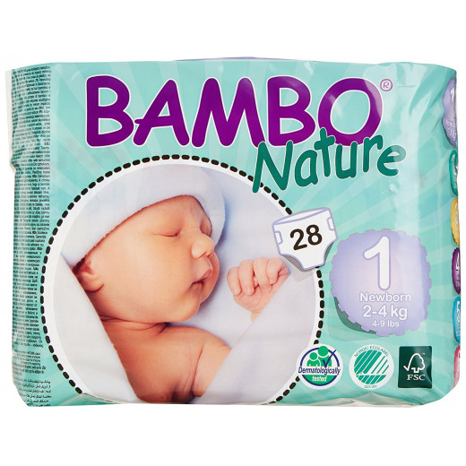 6x Bambo Nature New Born 1 (2-4 Kg) + 3x Bambo Nature Wet Wipes x80