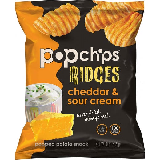 Pop Chips Gluten Free Chips Ridges Cheddar & Sour Cream 23g
