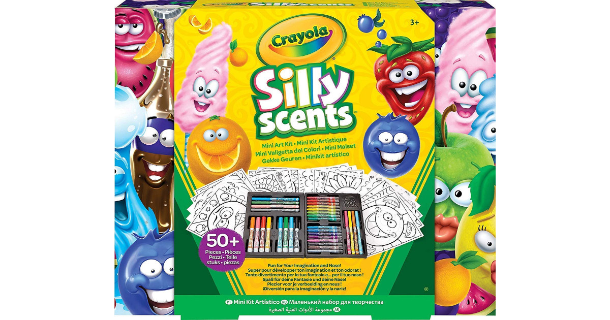 Crayola Silly Scents Mini Art Case, Over 50 Pieces 3+