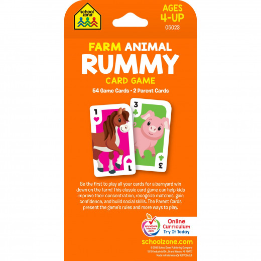 School Zone - Farm Animal Rummy Card Game