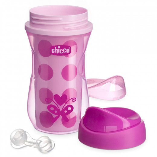 Chicco NaturalFit Insulated Rim Spout Trainer Sippy Cup, 266ml, Pink