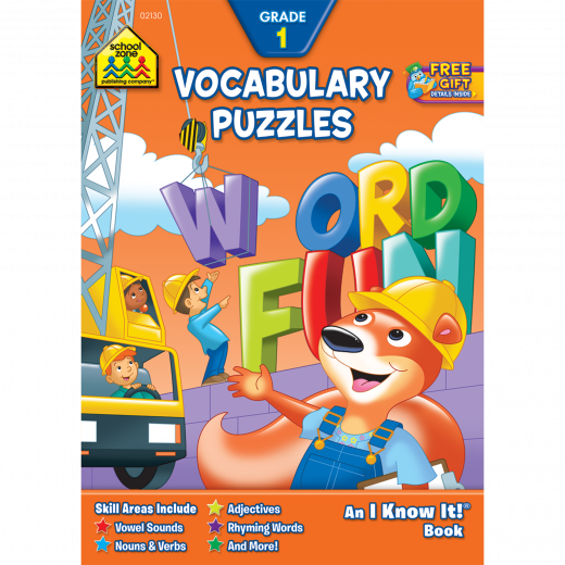 School Zone - Vocabulary Puzzles Grade 1 Workbook