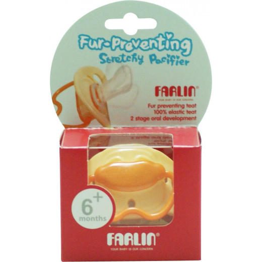 Farlin Anti-Fur Stretchy Pacifier, 6+ Months, Orange