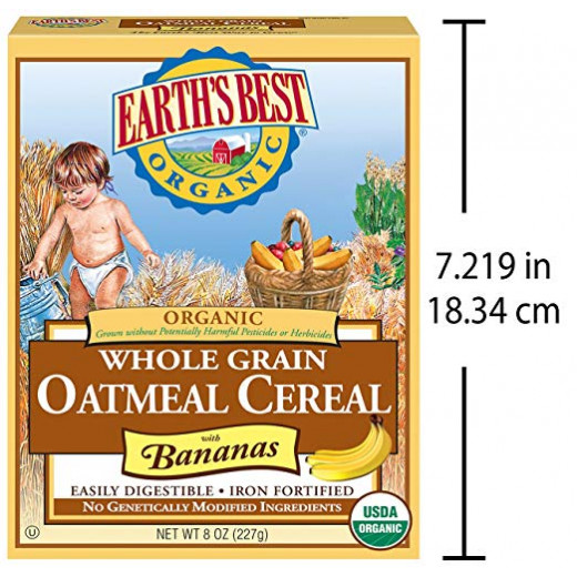 Earth's Best Organic Infant Cereal, Whole Grain Oatmeal with Bananas, 8 oz