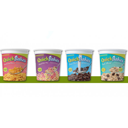 Quickflakes Mix Corn Flakes Cups, Different Flavors X6 cups