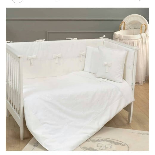 Funna Baby Bed Set 8pcs Premium, 60X120 cm, White