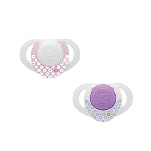 Chicco Physio Compact Pink 0-6 months, Silicone, 2 pieces