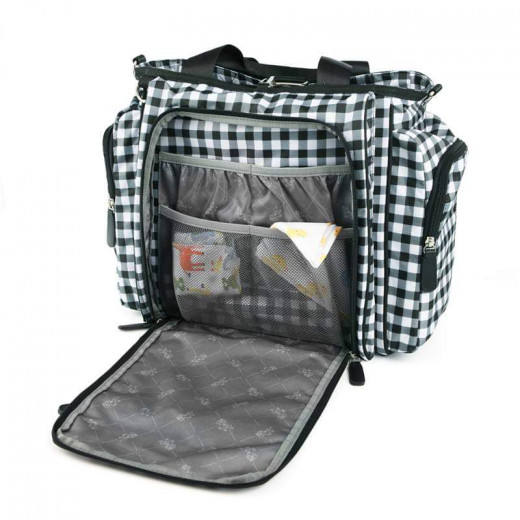 Colorland Gabrielle Tote Baby Changing Bag, Black & White Chequered