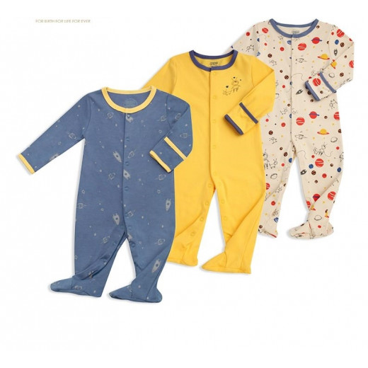 Colorland - (3) Baby Bodysuit 3 Pieces In One Pack - 0-3 Months