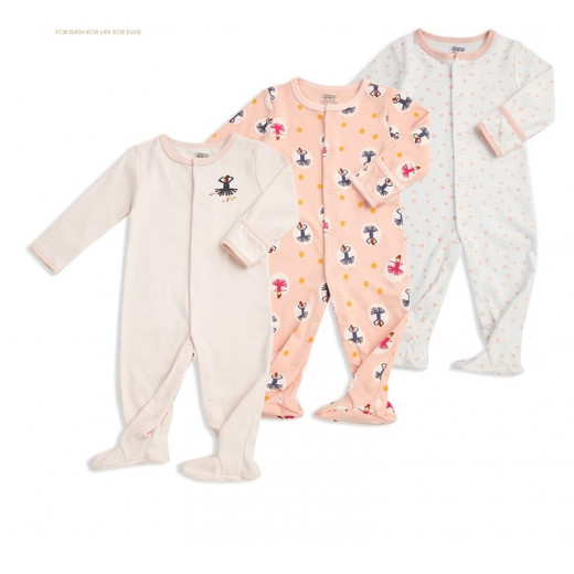 Colorland - (4) Baby Bodysuit 3 Pieces In One Pack - 0-3 Months