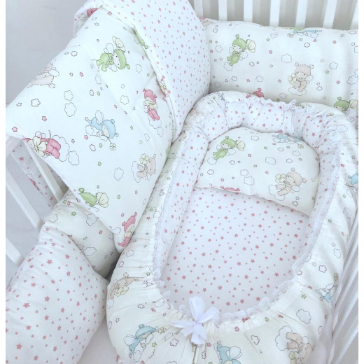 Anett Newborn Baby Bedding Set, Colorful Babies, White