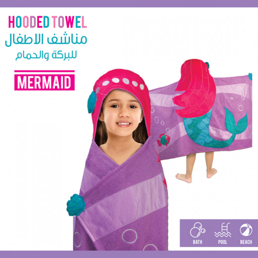 Nova Kids Hooded Towel, Mermaid