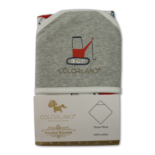 Colorland Dylan Baby Hooded Blanket - The Excavator Family 1 Pc Per Pack