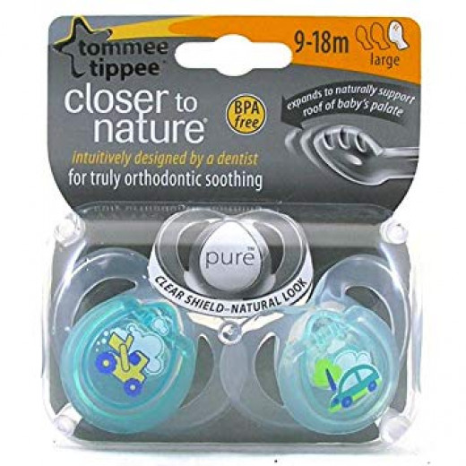 Tommee Tippee Closer To Nature Pure Air Orthadontic Soother, 9-18 months X2