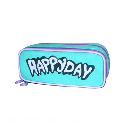 Happy Day Rectangle Pencil Case, Sky Blue