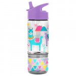 Stephen Joseph Flip Top Bottles With Snack Container - Llam