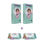 Bambo Nature Size 6 Big Package, 2 Diaper Packs + 2 Wipes