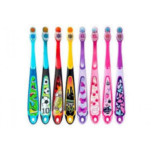 Jordan Children's Toothbrush Jordan Step 3 (6-9 years) Soft Brush with a Cap for Travel - أزرق