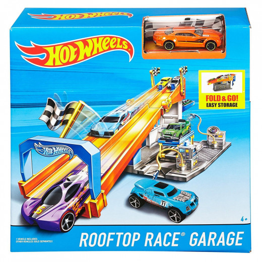 Hot Wheels Fold & Go Rooftop Race Garage