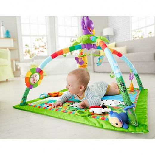 Fisher-Price Rainforest Gym, Baby Playmat with Music and Lights, Suitable from Birth