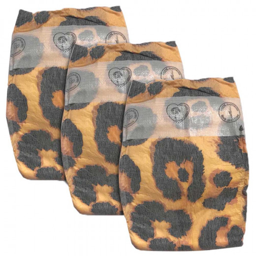 PureBorn Organic Nappy Size 1, Leopard Print, 0-4.5 Kg, 34 Nappies, 0-4 Months
