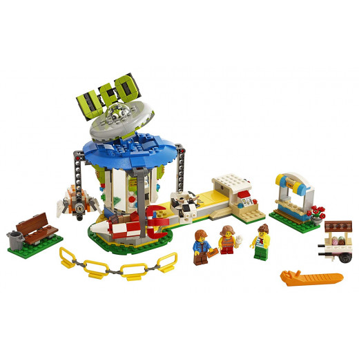 LEGO Creator 3in1 Fairground Carousel Building Kit, New 2019 (595 Pieces)