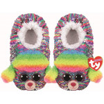 TY Fashion Sequin Slipper Socks Rainbow Poodle Medium (1-3)