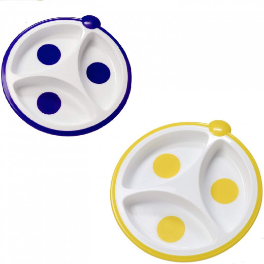 Dr. Brown's Designed To Nourish 2 Pack Divided Unisex Plates(Yellow And Purple)