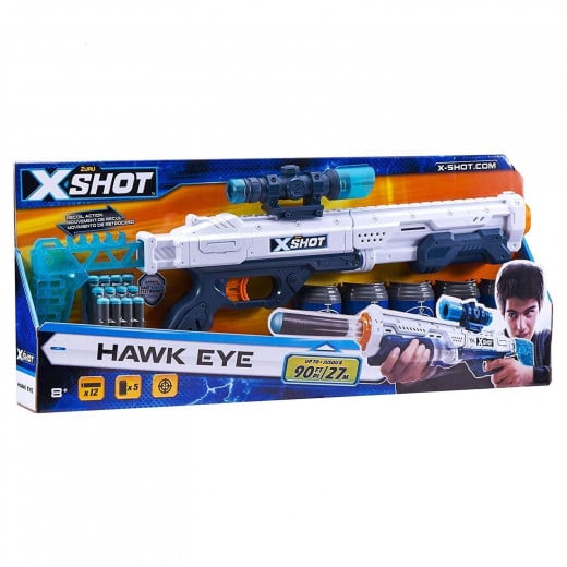Zuru X-Shot Plastic Excel Hawk Eye 5 Cans with 12 Dart