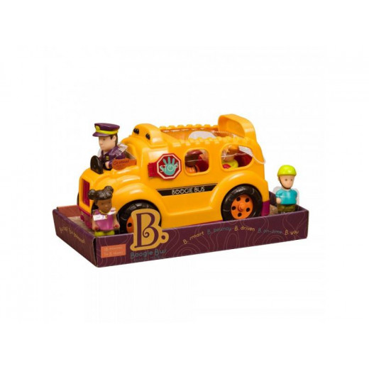 B. Toys – Boogie Bus Rrrroll Models – Interactive Yellow School Bus Toy – Lights & Sounds – 6Piece