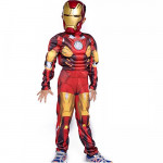 Iron Man Muscle Dress with Plastic Mask Costume Size Small