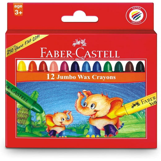 Faber Castell | Jumbo Wax Crayons | 12 Colors