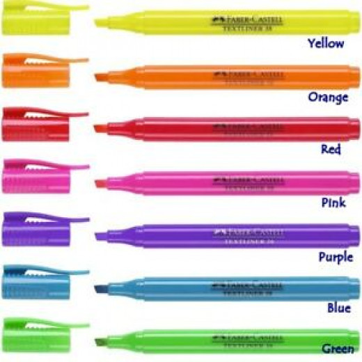 قلم هايلايتر للنص رفيع 38, باللون الزهري, 10 قطع من فابر كاستل