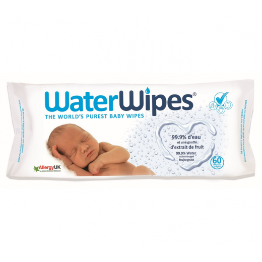 WaterWipes Sensitive Unscented Baby Wipes Package, 60 pcs X3 Packs (Buy 2 get 1 Free)