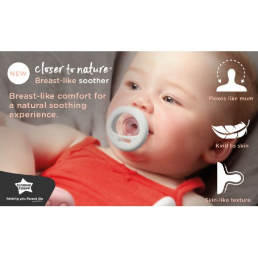 Tommee Tippee Breast Like Soothers 6-18 Months White Color
