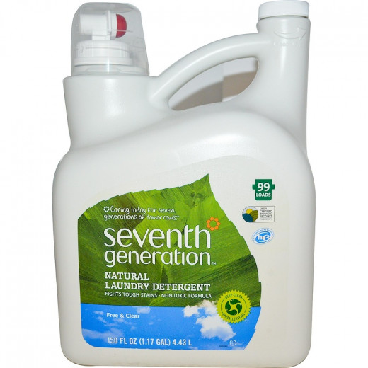 Seventh Generation, Natural Laundry Detergent, Free & Clear, 4.43 L