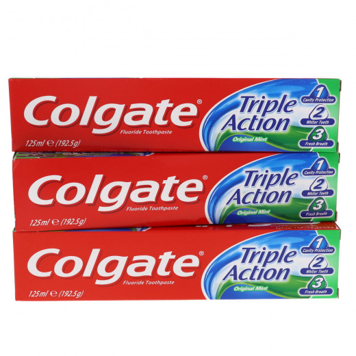 Colgate Triple Action Toothpaste, Original Mint, 125 ml