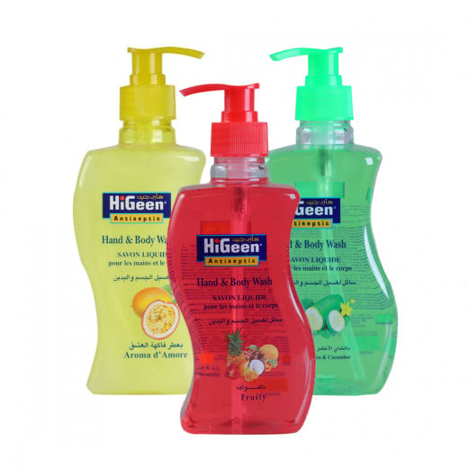 Higeen Hand and Body Wash, 500 ml, Assortment Colors, 3 Packs