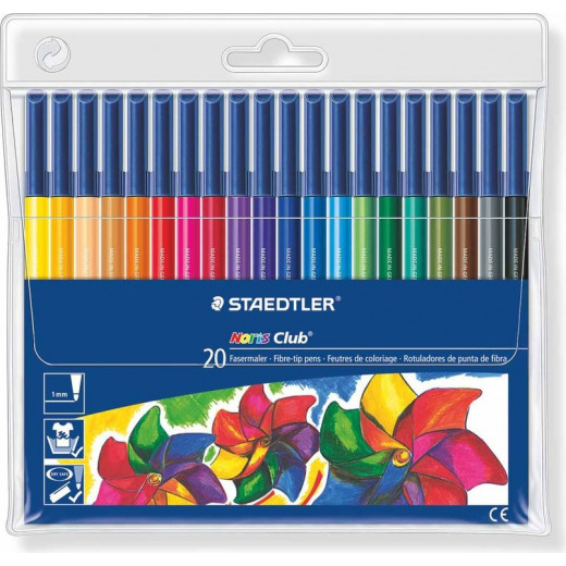 Staedtler Noris Club Fibre Tip Pen Multicolor, 20 pens