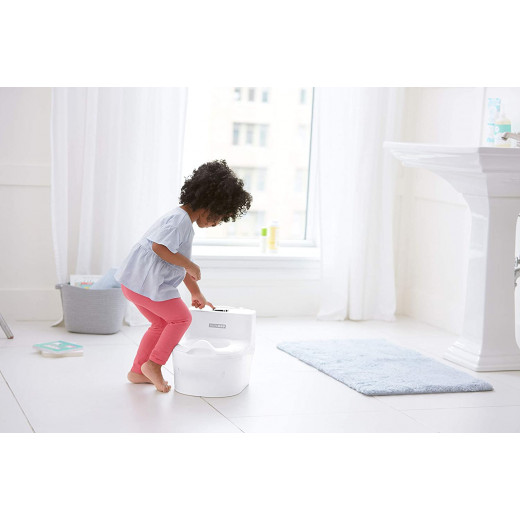 Skip Hop Made for Me Potty Training Toilet for Toddlers with Realistic Flushing Sound & Baby Wipes Holder, White