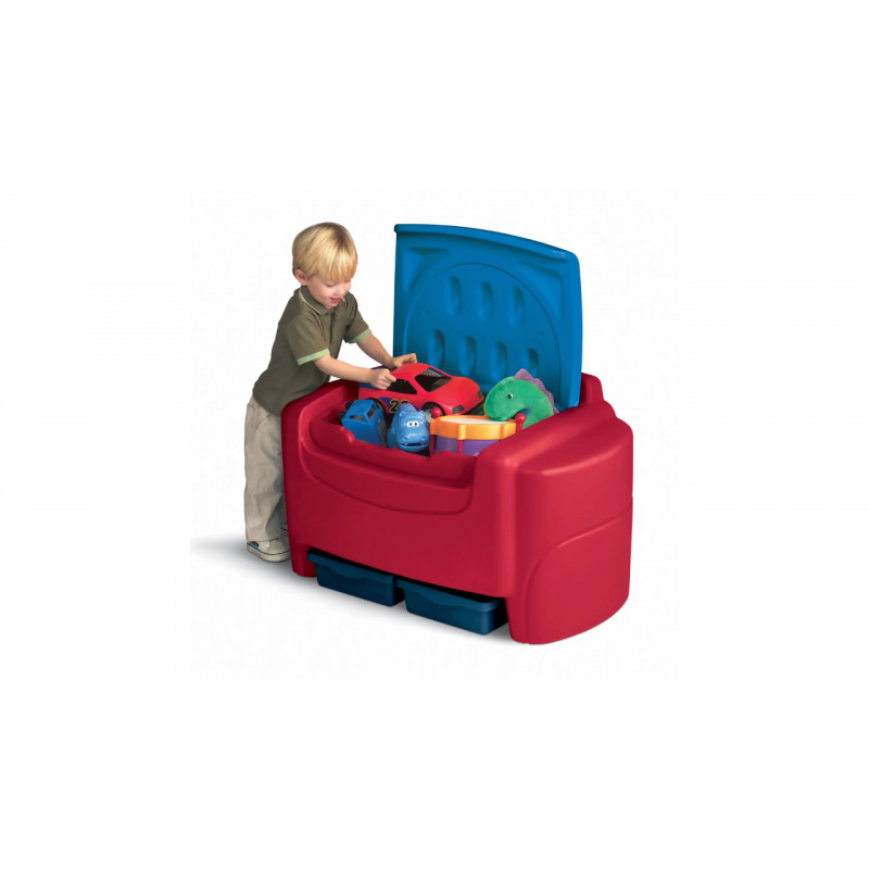 red and blue toy box