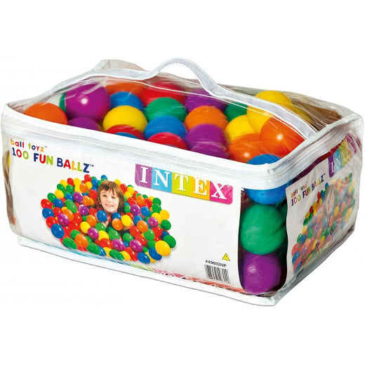 Intex Fun Balls - 100 Multi-Colored Plastic Balls, for Ages 2+